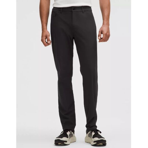 Lululemon ABC Classic Fit 5 Pocket Pant Men's 33 Black Warpstreme Stretch Smooth - Picture 1 of 7